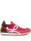 Loewe Flow Runner 2.0 Leather-trimmed Shell And Suede Sneakers In Red