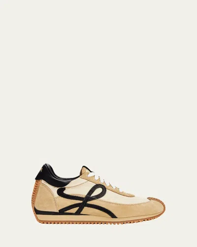 Loewe Flow Runner Suede And Leather Sneakers In Multi