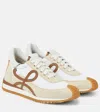 Loewe Flow Runner Leather-trimmed Shell And Suede Sneakers In Beige