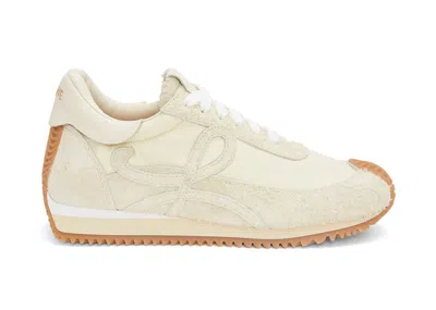 Pre-owned Loewe Flow Runner (women's) Sneakers In Canvas/soft White