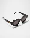 Loewe Flower Acetate Cat-eye Sunglasses In Black