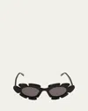 Loewe Flower Acetate Cat-eye Sunglasses In Black