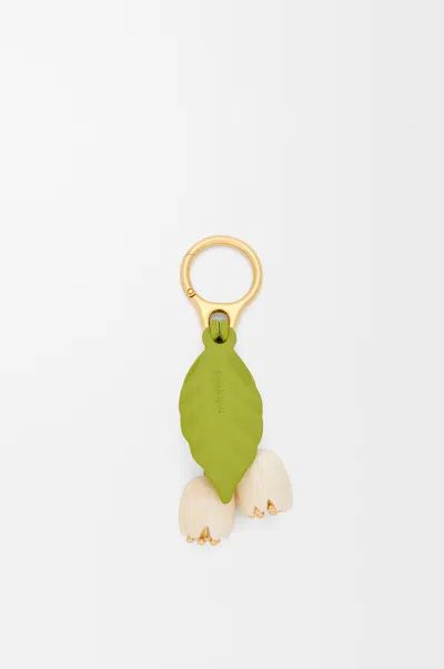 Loewe Flower Charm In Classic Leather Skin For Woman In Green