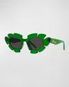 Loewe Flower Injected Plastic Cat-eye Sunglasses In Dgrno/smkg