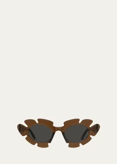 Loewe Flower Injected Plastic Cat-eye Sunglasses In Brown