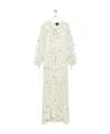 Loewe Flower Maxi Dress In Viscose And Silk In Green
