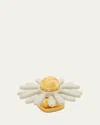 Loewe Flower Pin In Brass And Calfskin