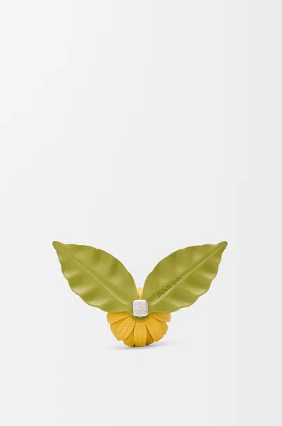 Loewe Flower Pin In Leather Skin For Woman In Multi