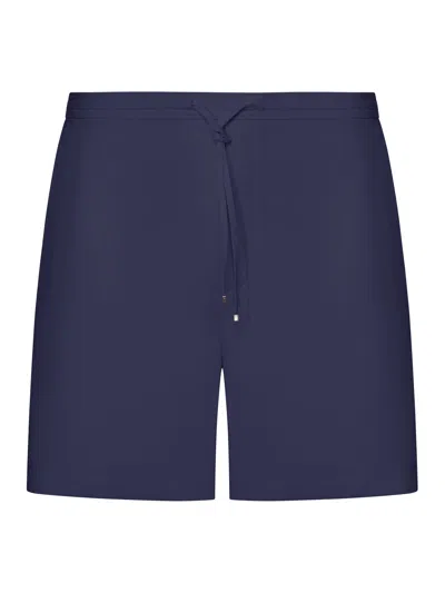 Loewe Fluid Cotton Poplin Shorts In Blue