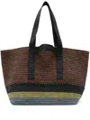 Loewe Fold Rafia Tote Bag In Brown