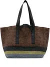 Loewe Raffia Fold Shopper In Brown