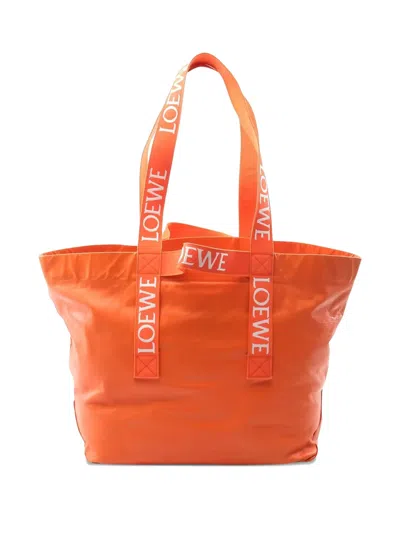 Pre-owned Loewe Fold Tote Bag In Orange