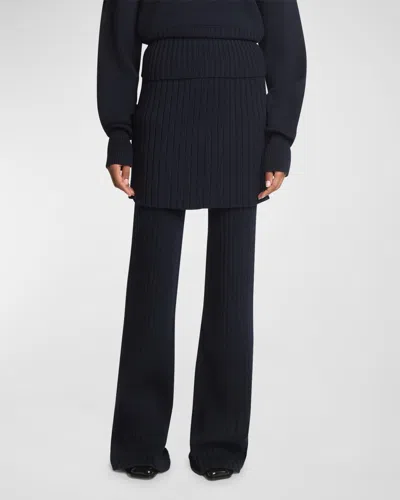 LOEWE FOLDED SKIRT KNIT TROUSERS