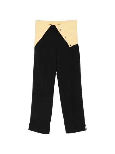 Loewe Fold-over Waist Trousers In Black