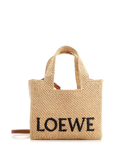 LOEWE FONT HANDBAGS BEIGE