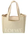 Loewe Font Medium Canvas & Leather Tote In Nude