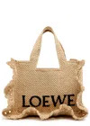 Loewe Small Ruffled Tote Bag In Raffia