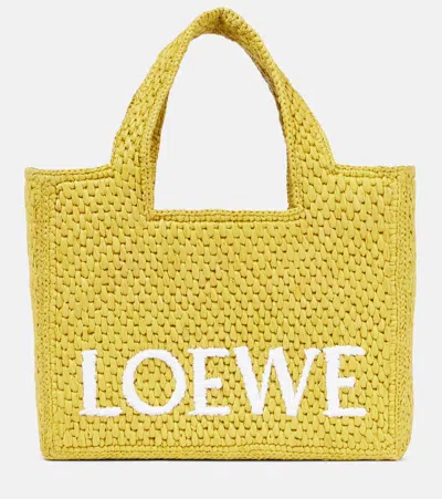 LOEWE FONT S号酒椰叶纤维托特包