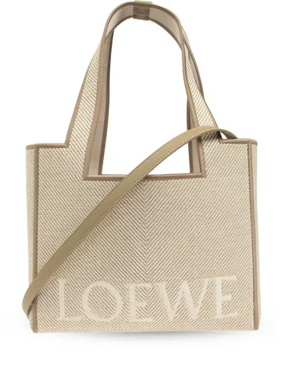 Loewe Logo Jacquard Medium Tote Bag In Neutrals