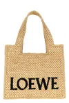 Loewe Women Raffia Mini Font Handbag In Sand