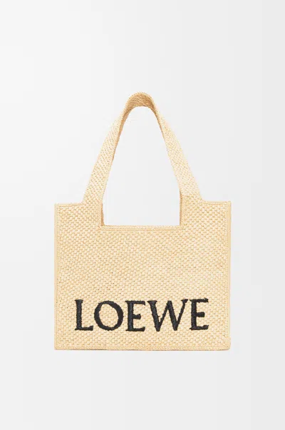 Loewe Font Tote Moyen En Raphia Pour Femme In Neutral