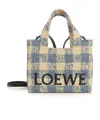 Loewe Small Tote Bag In Gingham Raffia In Multicolor