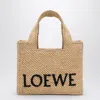 Loewe Small Raffia Tote Bag With Embroidered-logo