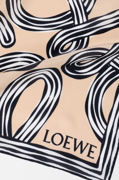 Loewe Scarf In Silk For Woman In Neutral