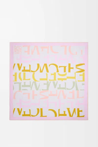 Loewe Scarf In Silk For Woman In Pink