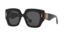 Loewe Anagram Acetate Square Sunglasses In Shiny Black Smoke