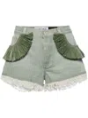 LOEWE FRAYED DENIM SHORTS