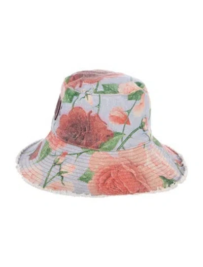 Pre-owned Loewe Frayed Edge Bucket Hat In Blue