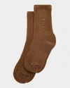 Loewe French Terry Crew Socks In Brown