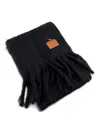 Loewe Fringe Plaque Scarf In Black