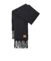 Loewe Fringe Plaque Scarf In Black