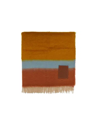 Loewe Fringed Scarf In Brown