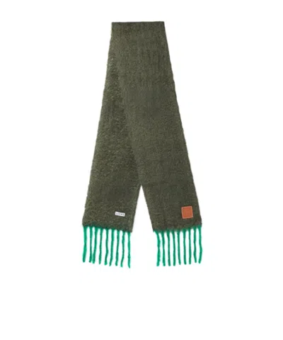 Loewe Fringed Scarf In Green