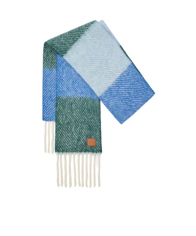 Loewe Scarf In Alpaca And Wool In Blue