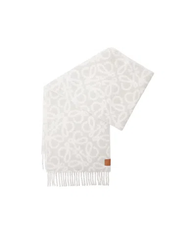 Loewe Fringed Scarf In White