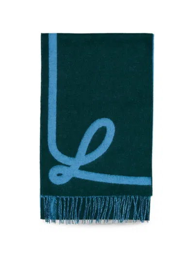 Loewe Fringed-hem Scarf In Green