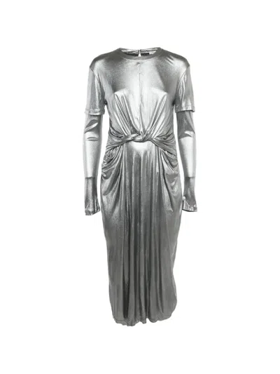 Pre-owned Loewe Front Twist Maxi Dress In Silver