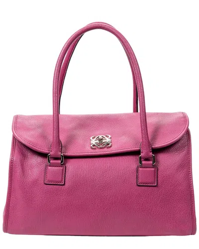 Pre-owned Loewe Fuchsia Pink Goatskin Leather Alamo (authentic Pre-loved)