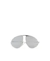 Loewe Hillock Aviator-frame Metal Sunglasses In White