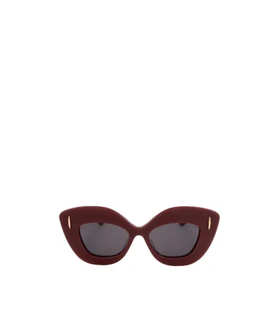 Loewe Full Frame Sunglasses In Burgundy