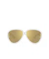 Loewe Anagram 65mm Oversized Pilot Mask Sunglasses In Nude
