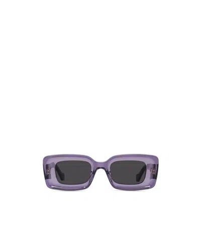 Loewe Rectangle Anagram Sunglasses In Purple