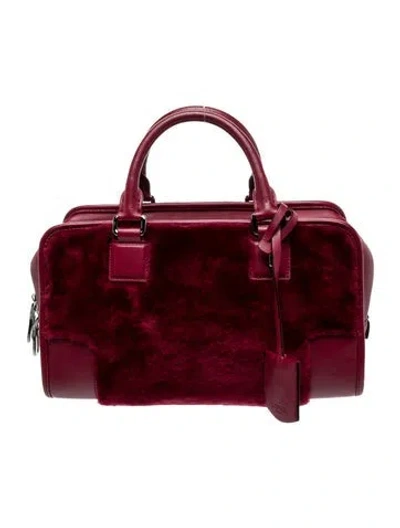 Pre-owned Loewe Fur Amazona In Red