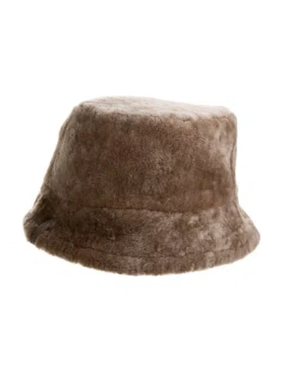 Pre-owned Loewe Fur Bucket Hat In Neutrals