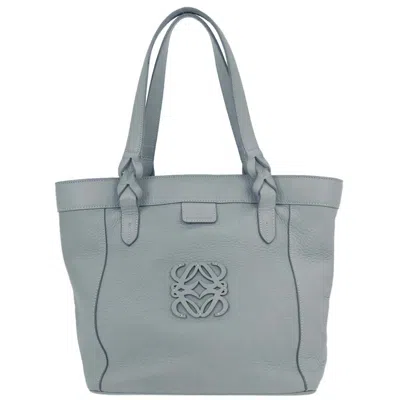 Pre-owned Loewe Fusta Totebag Leather Blue Leather Tote Bag Bag ()