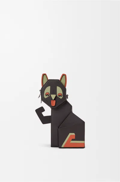 Loewe Womens Dark Taupe Futurist Cat Leather Clutch Bag In Brown